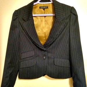 Mario Serrani Italy Women's Black Pin Striped Blazer size 8